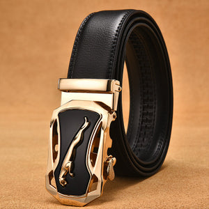 Stylish Jaguar Style genuine leather belt automatic buckle