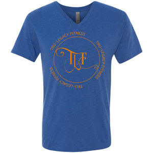 TLF Round Logo burnt orange Triblend V-Neck T-Shirt