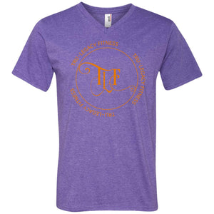 TLF Rounded orange Logo  Printed V-Neck T-Shirt