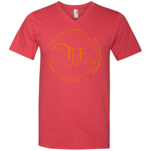 TLF Rounded orange Logo  Printed V-Neck T-Shirt